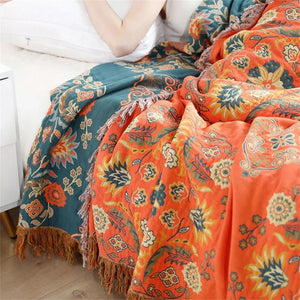 Marigold Reversible Cotton Gauze Throw Blanket