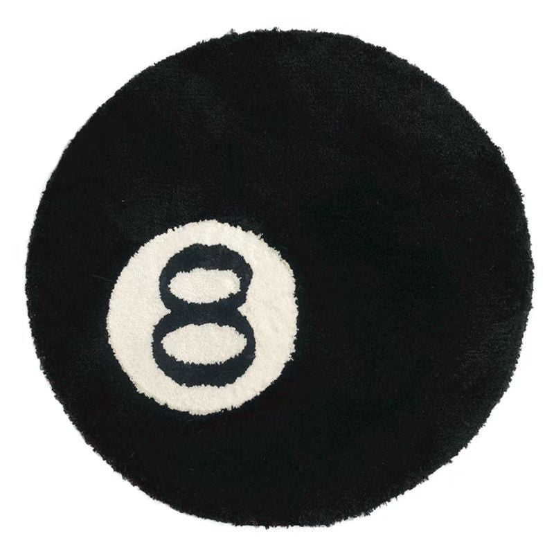 Fluffy 8 Ball Round Accent Rug