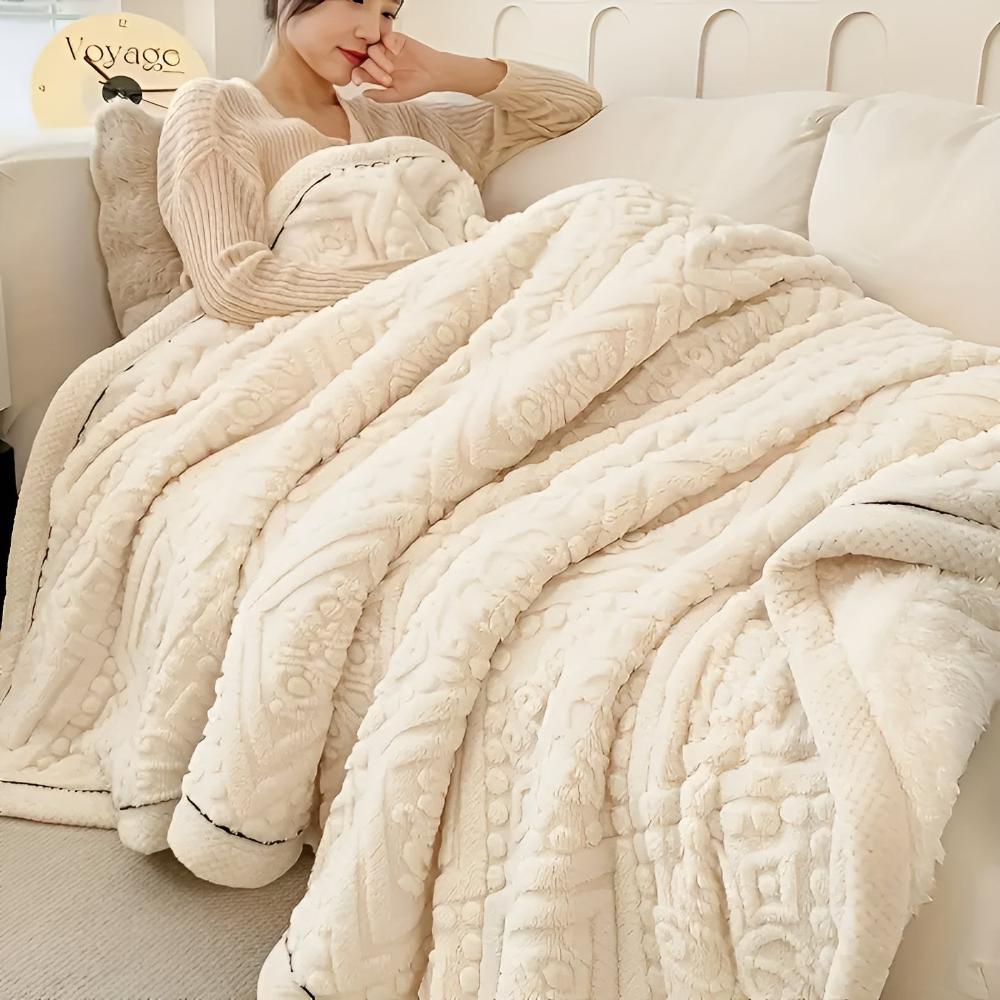 Mandala Carved Velvet Sherpa Blanket