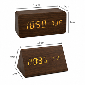 LED Smart Voice-Controlled Wooden Alarm Clock