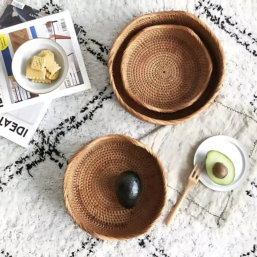Handwoven Rattan Fruit and Bread Basket