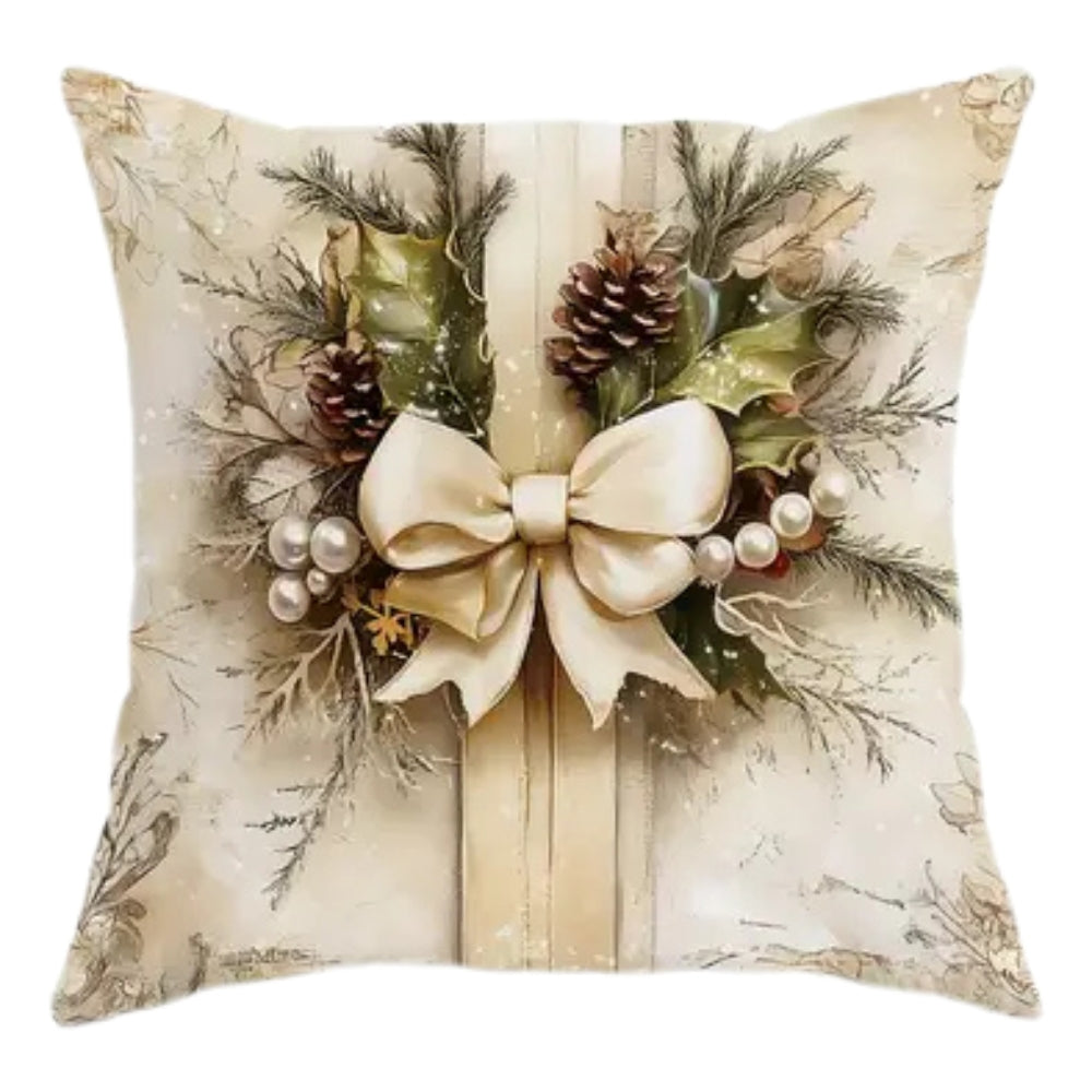 Golden Velvet Christmas Throw Cushion Covers