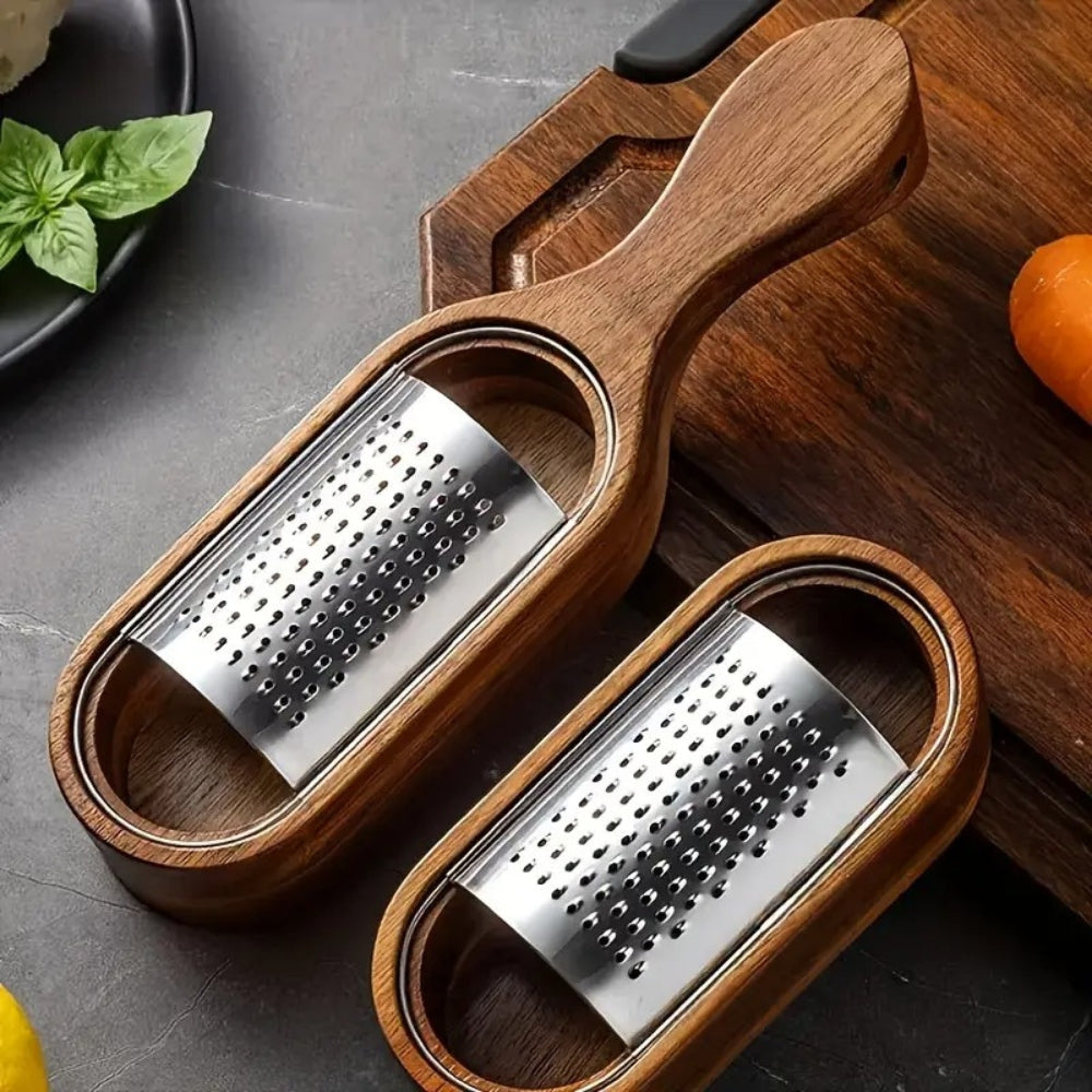Acacia Wood Handle Stainless Steel Cheese Grater