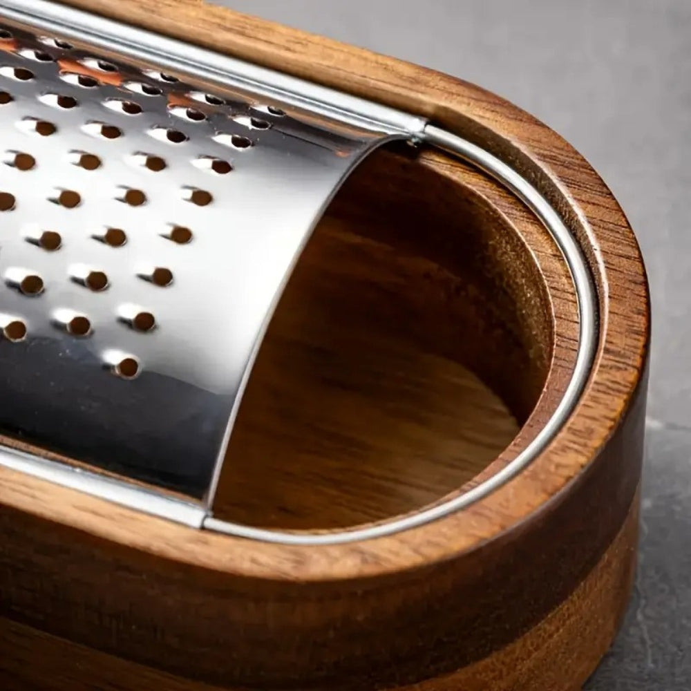 Acacia Wood Handle Stainless Steel Cheese Grater