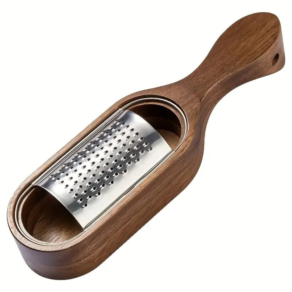 Acacia Wood Handle Stainless Steel Cheese Grater