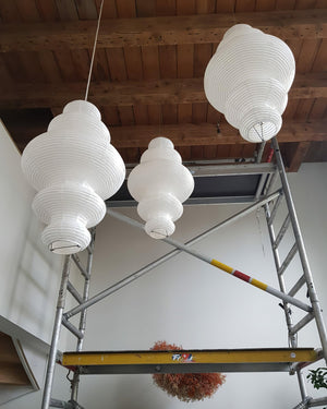 Sora Japandi Sculptural Rice Paper Plug In Pendant Lamp