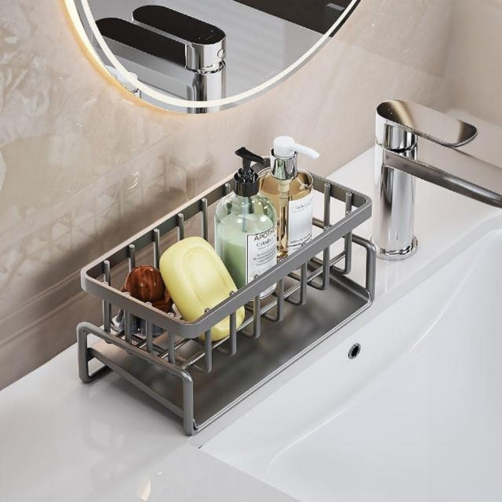 Self Draining All in One Sponge Soap and Cloth Rack