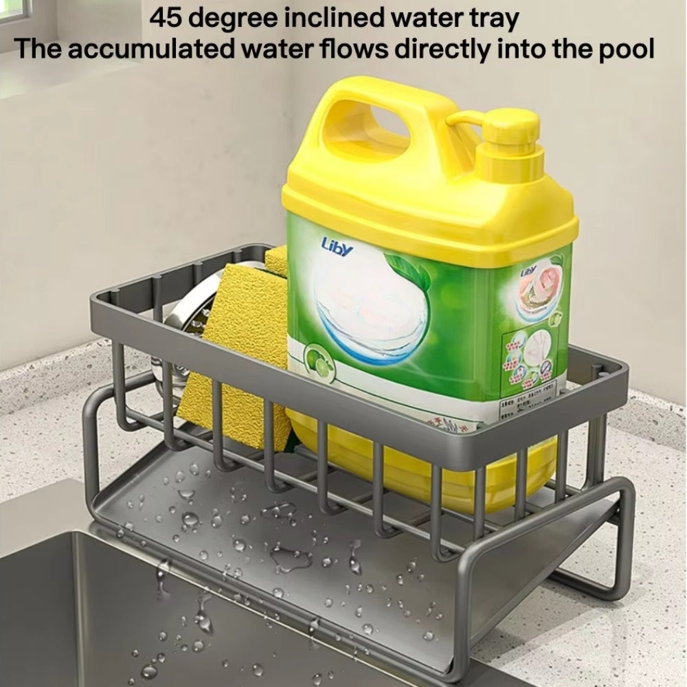 Self Draining All in One Sponge Soap and Cloth Rack