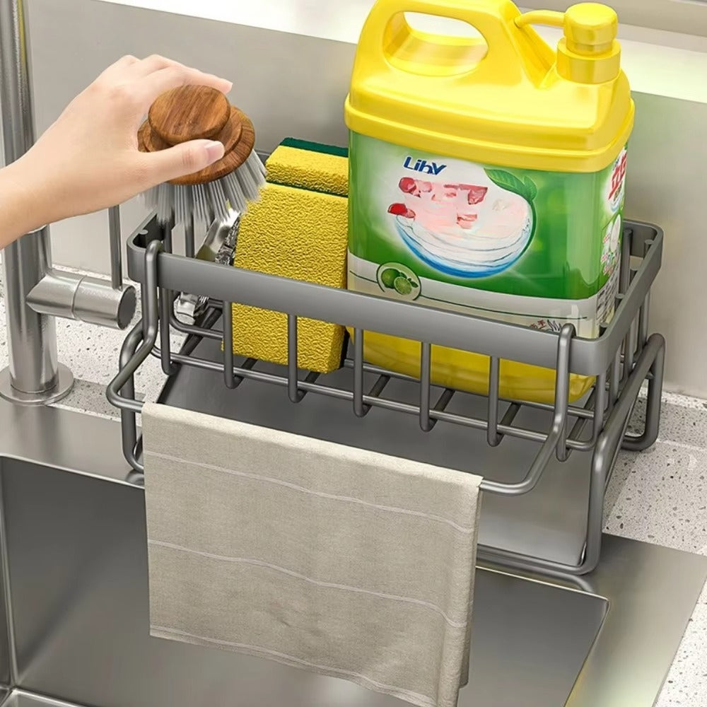 Self Draining All in One Sponge Soap and Cloth Rack
