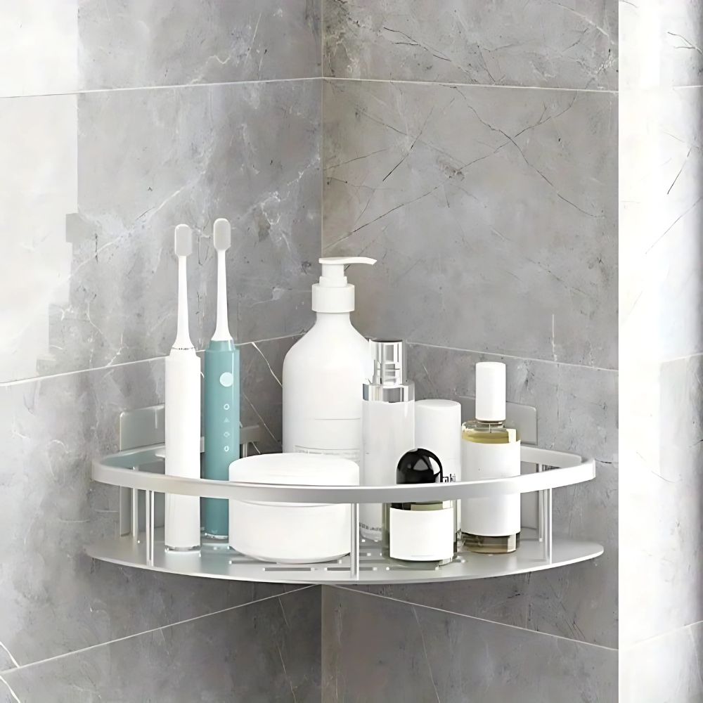 No Drill Adhesive Aluminium Shower Caddy Shelf