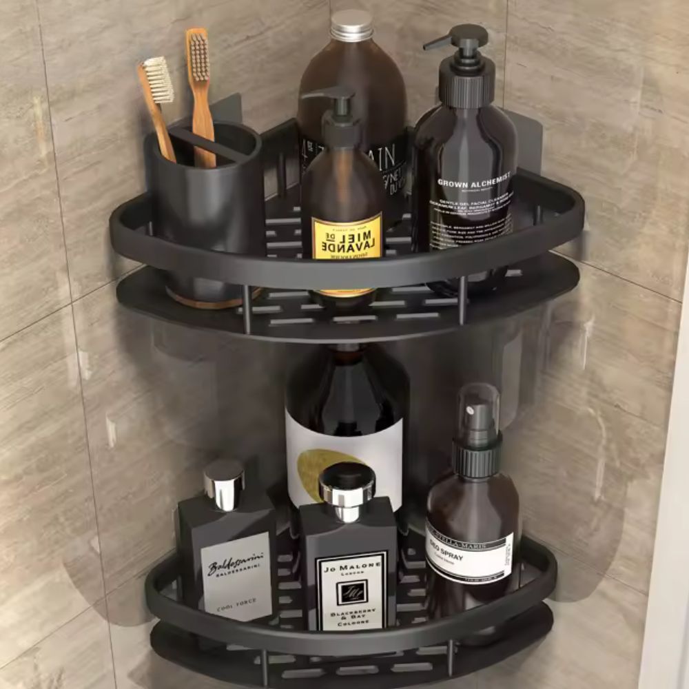 No Drill Adhesive Aluminium Shower Caddy Shelf