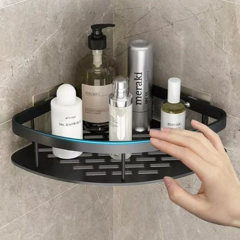 No Drill Adhesive Aluminium Shower Caddy Shelf