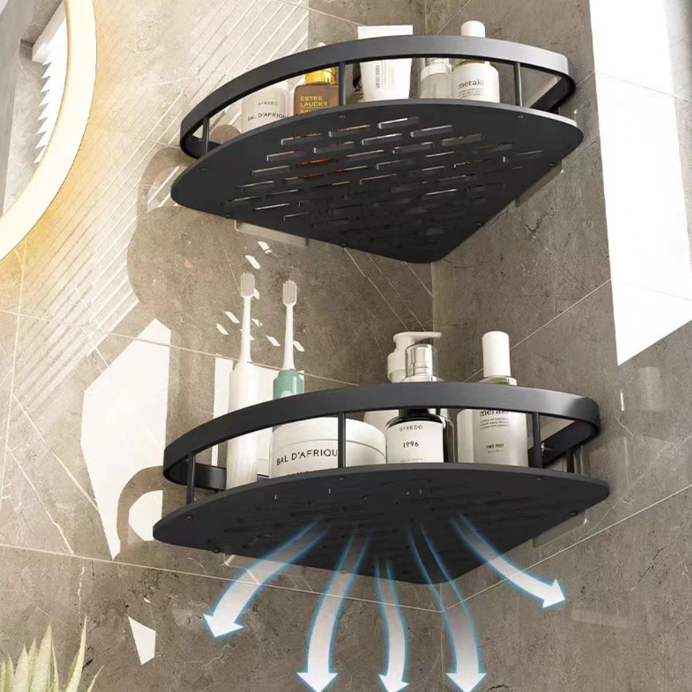 No Drill Adhesive Aluminium Shower Caddy Shelf