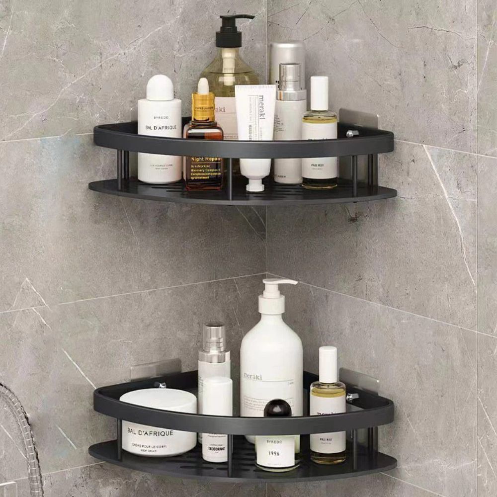 No Drill Adhesive Aluminium Shower Caddy Shelf