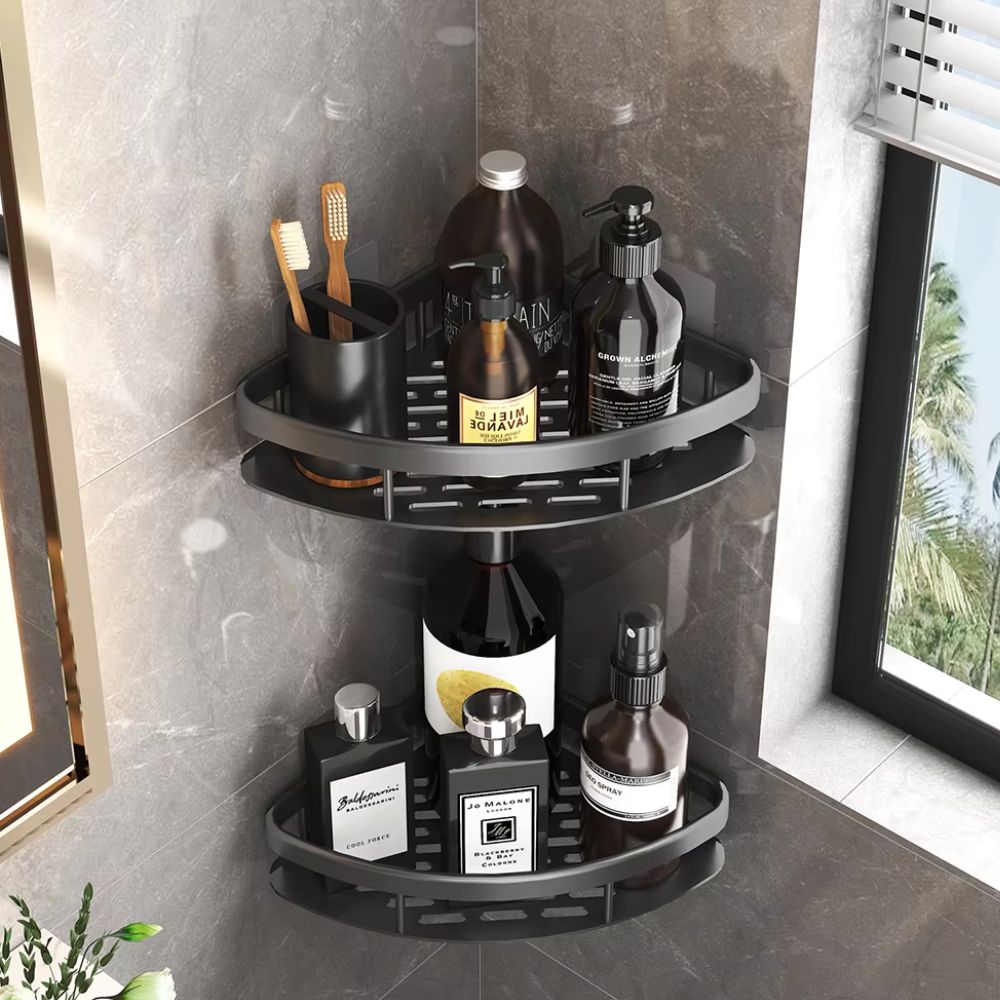 No Drill Adhesive Aluminium Shower Caddy Shelf