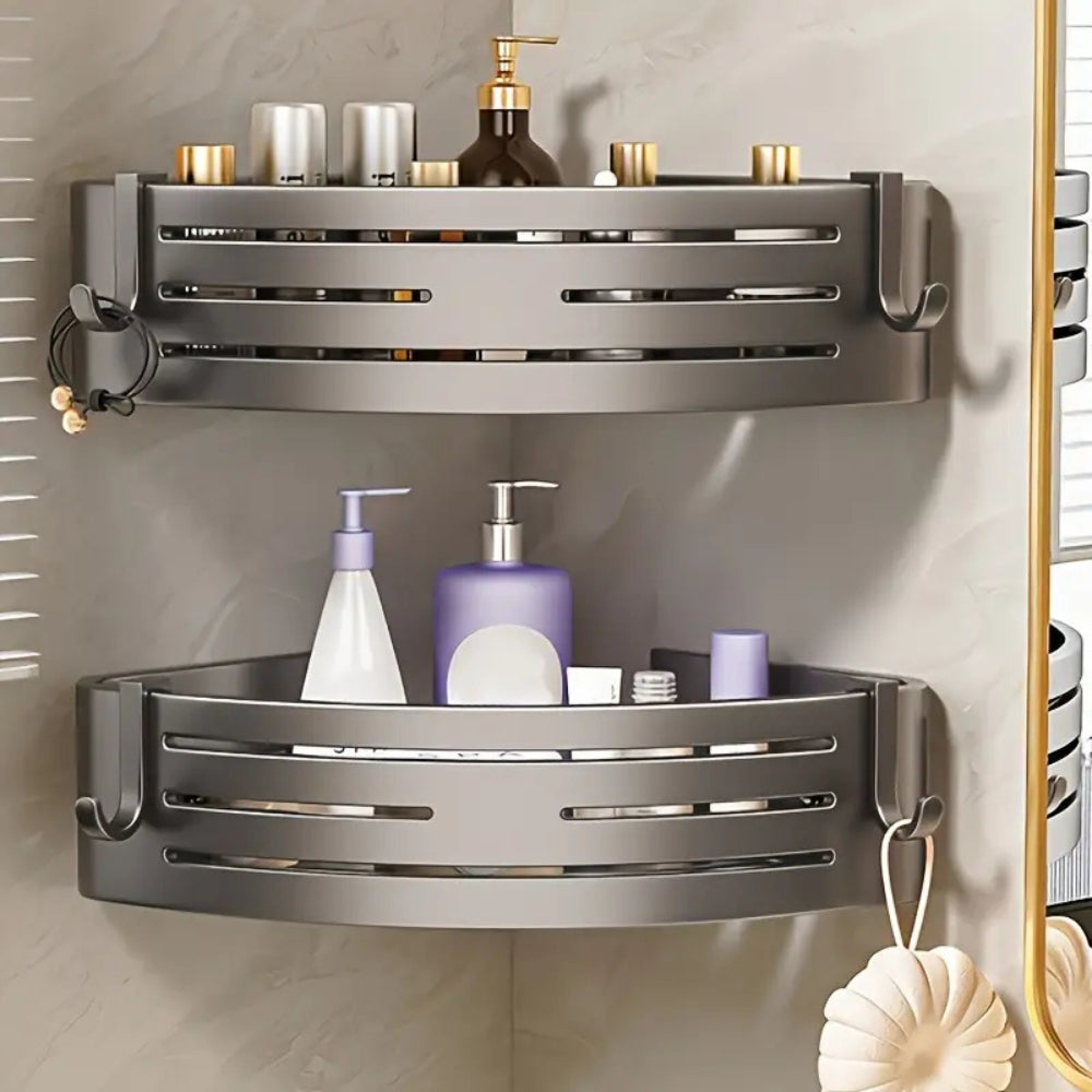 Rust Resistant Aluminum Corner Shower Caddy Rack
