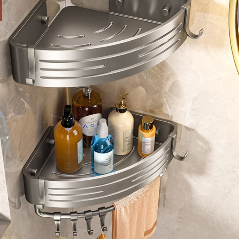 Rust Resistant Aluminum Corner Shower Caddy Rack