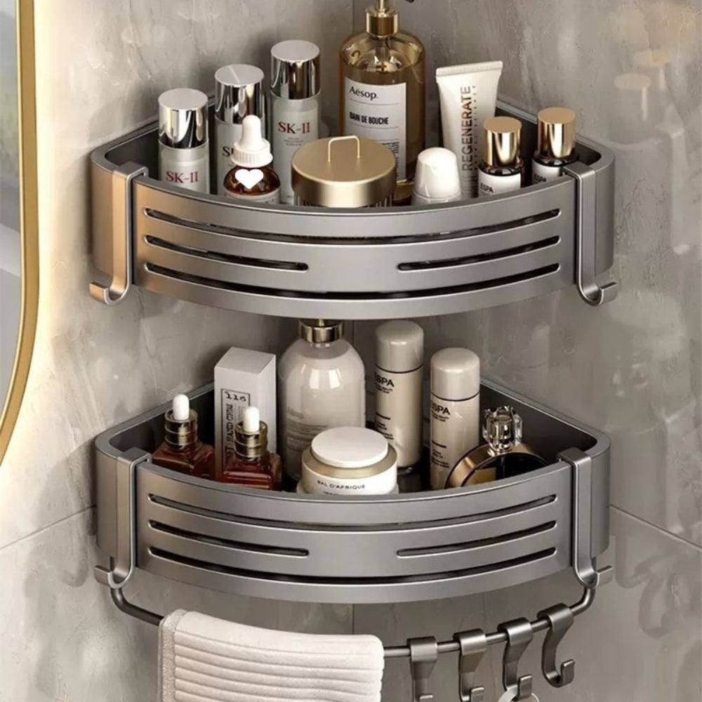 Rust Resistant Aluminum Corner Shower Caddy Rack