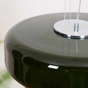 Vitrea Retro Jewel Toned Art Glass Pendant Lamp