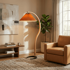 Thalia Oversized Warm Linen Shade Drum Floor Lamp