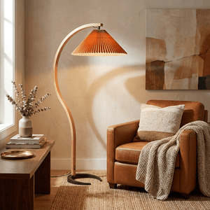 Thalia Oversized Warm Linen Shade Drum Floor Lamp