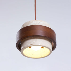 Caldera Sculptural Matte Travertine Pendant Lamp