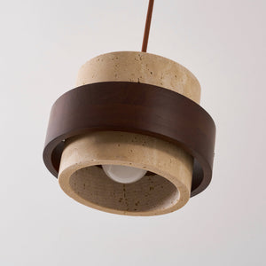 Caldera Sculptural Matte Travertine Pendant Lamp
