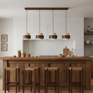 Caldera Sculptural Matte Travertine Pendant Lamp