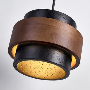 Caldera Sculptural Matte Travertine Pendant Lamp
