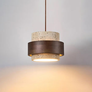 Caldera Sculptural Matte Travertine Pendant Lamp