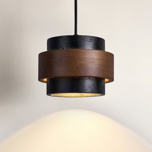 Caldera Sculptural Matte Travertine Pendant Lamp