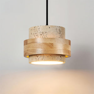 Caldera Sculptural Matte Travertine Pendant Lamp