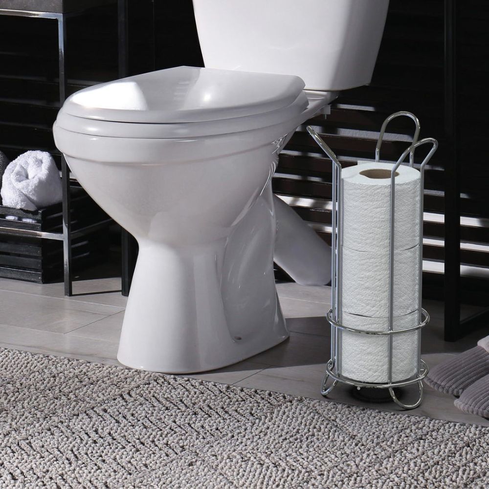 Freestanding Chrome Toilet Roll Stand