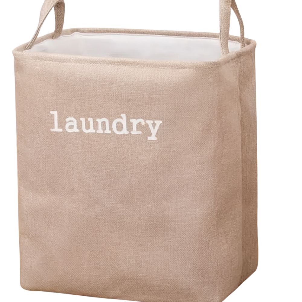 Foldable Letter Print Fabric Laundry Basket