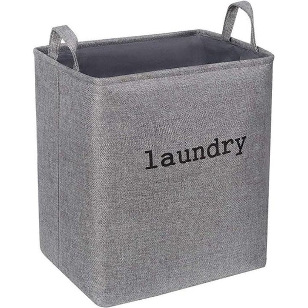 Foldable Letter Print Fabric Laundry Basket