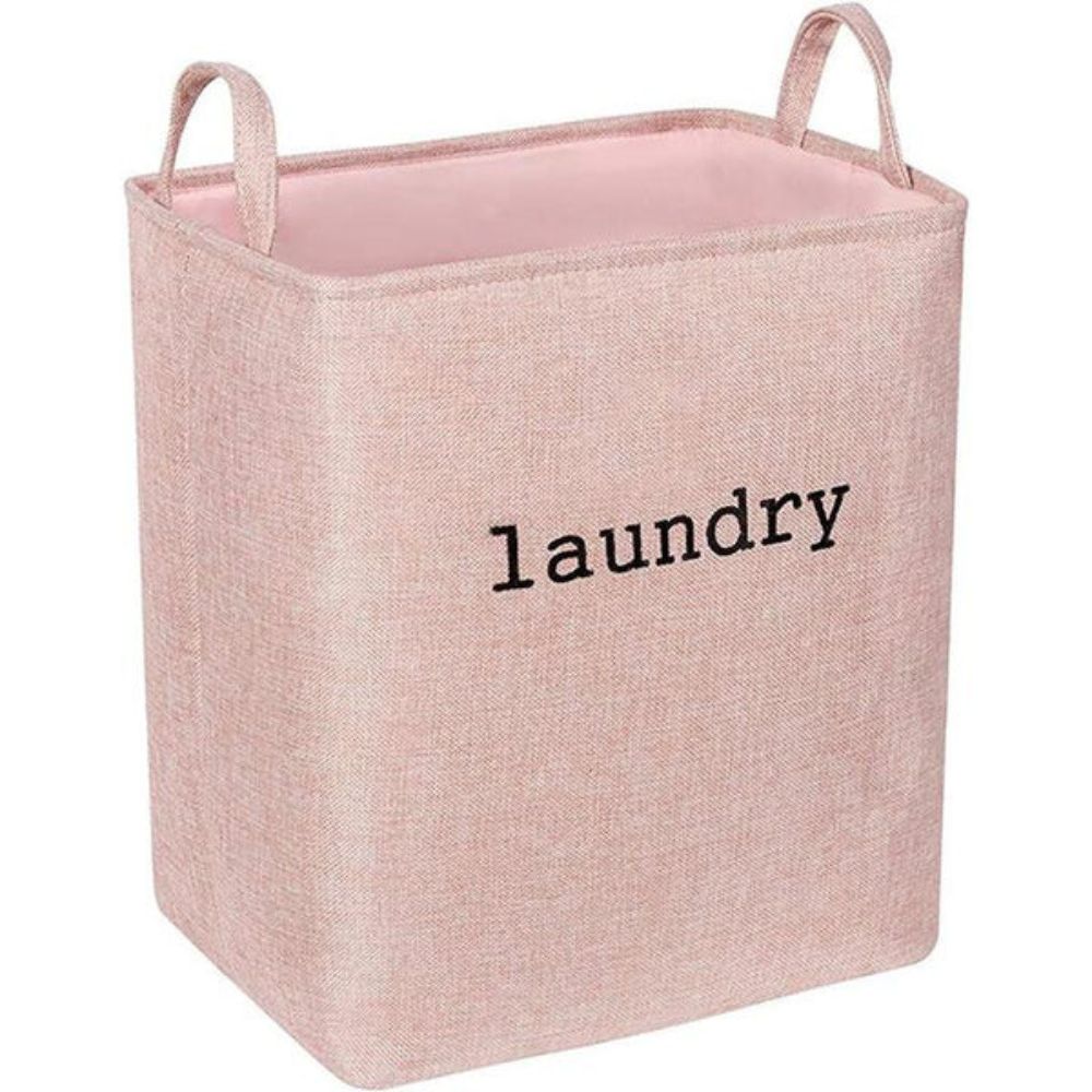 Foldable Letter Print Fabric Laundry Basket
