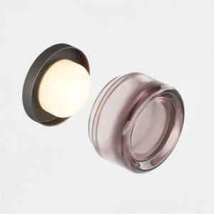 Halo Dimpled Cast Glass Round Wall Sconce