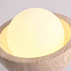 Terrano Matte Sculptural Travertine Ceiling Lamp