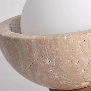 Terrano Matte Sculptural Travertine Ceiling Lamp