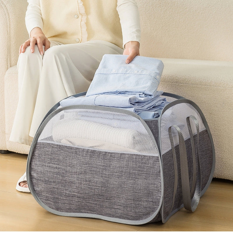 Collapsible Laundry Basket With Carry Handles