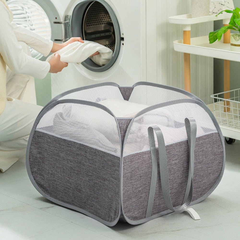 Collapsible Laundry Basket With Carry Handles