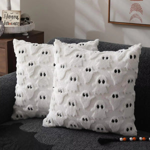 Faux Fleece Pumpkin Cushion Cover for Halloween