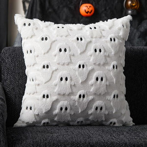 Faux Fleece Pumpkin Cushion Cover for Halloween