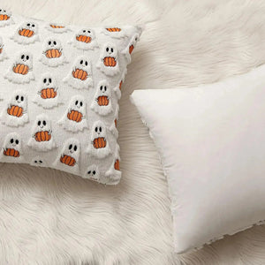 Faux Fleece Pumpkin Cushion Cover for Halloween