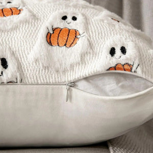 Faux Fleece Pumpkin Cushion Cover for Halloween