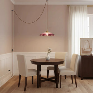 Fiora Vintage Floral Glass Pendant Lamp styled in a room