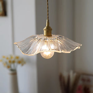Fiora Vintage Floral Glass Pendant Lamp styled in a room