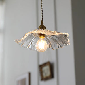 Fiora Vintage Floral Glass Pendant Lamp styled in a room