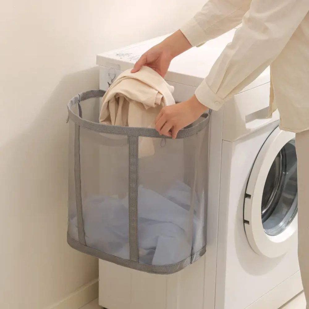 Foldable Nylon Mesh Laundry Basket