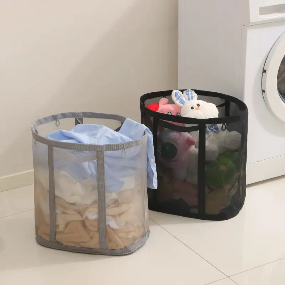 Foldable Nylon Mesh Laundry Basket